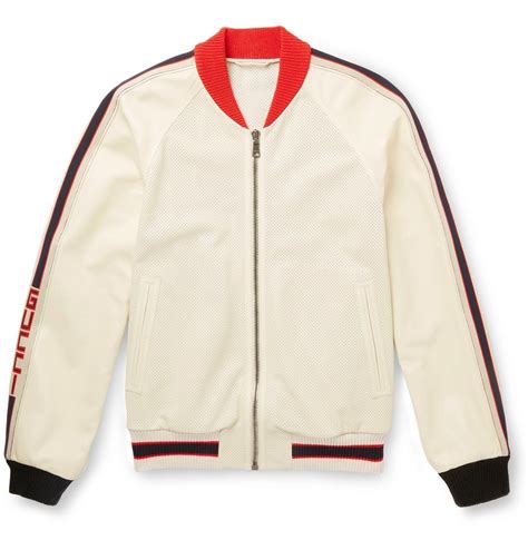 gucci white bomber jacket|Gucci bomber jacket price.